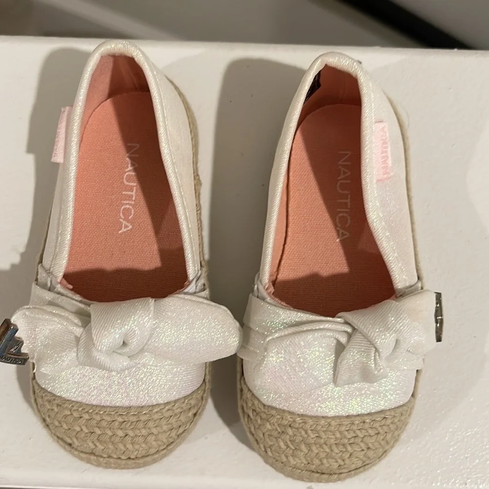 Nautica Toddler Girls Iridescent Twill Espadrille Flats